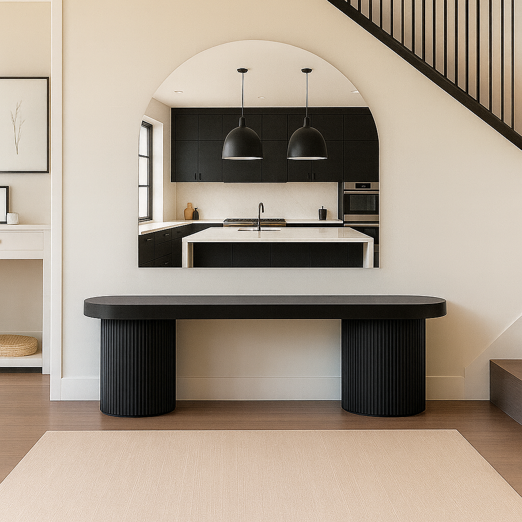 Arched Silver Frameless Wall Mirror – Modern Minimalist Home Décor