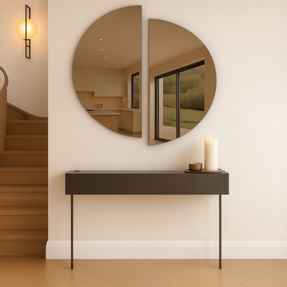 Set Of 2 Half-Moon Bronze-Tinted Frameless Mirror