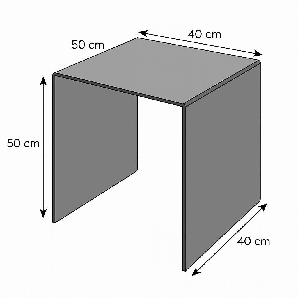 Medium Smoked Glass Side Table | 10mm Tempered Grey Tint Glass, Frameless & UV Bonded