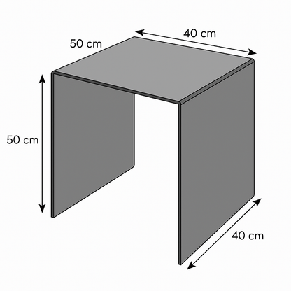 Medium Smoked Glass Side Table | 10mm Tempered Grey Tint Glass, Frameless & UV Bonded