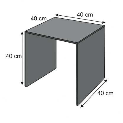 Large Smoked Glass Side Table | 10mm Tempered Grey Tint Glass, Frameless & UV Bonded