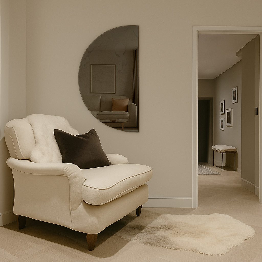 Half-Moon Antique Bronze Frameless Wall Mirror