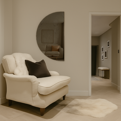 Half-Moon Antique Bronze Frameless Wall Mirror