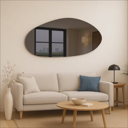 Grey Tinted Frameless Irregular Shape Wall Mirror