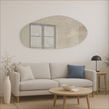 Antique Silver Frameless Irregular Shape Wall Mirror