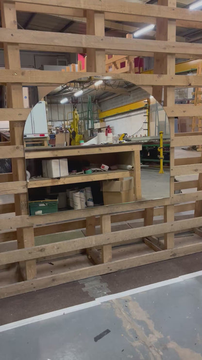 Arched Silver Frameless Wall Mirror – Modern Minimalist Home Décor