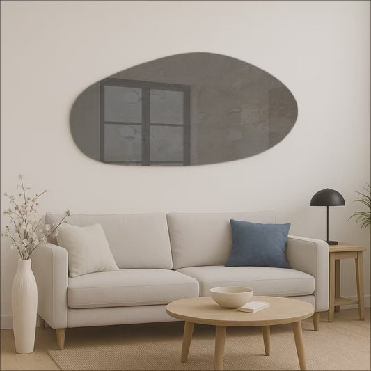 Antique Grey Frameless Irregular Shape Wall Mirror