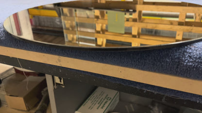 Grey Tinted Contemporary Round Frameless Mirror