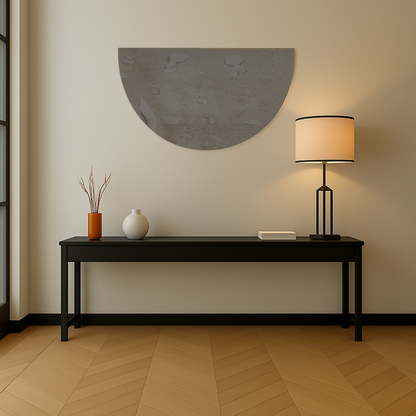 Half-Moon Antique Grey Frameless Wall Mirror