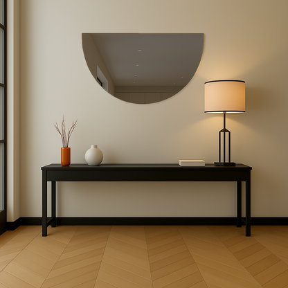 Half-Moon Grey-Tinted Frameless Mirror