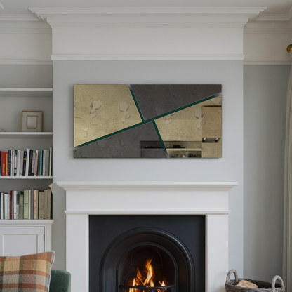 XL RIMA/ Customisable Frameless Geometric Line Mirror – 120cm x 60cm | Modern Decorative Wall Mirror