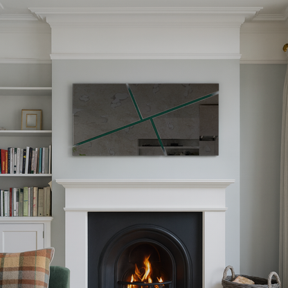 XL RIMA/ Customisable Frameless Geometric Line Mirror – 120cm x 60cm | Modern Decorative Wall Mirror